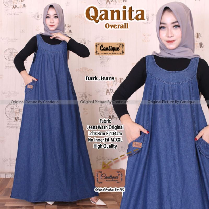 Qanita overall by srikandi / overall jeans / outer jeans / gamis overall