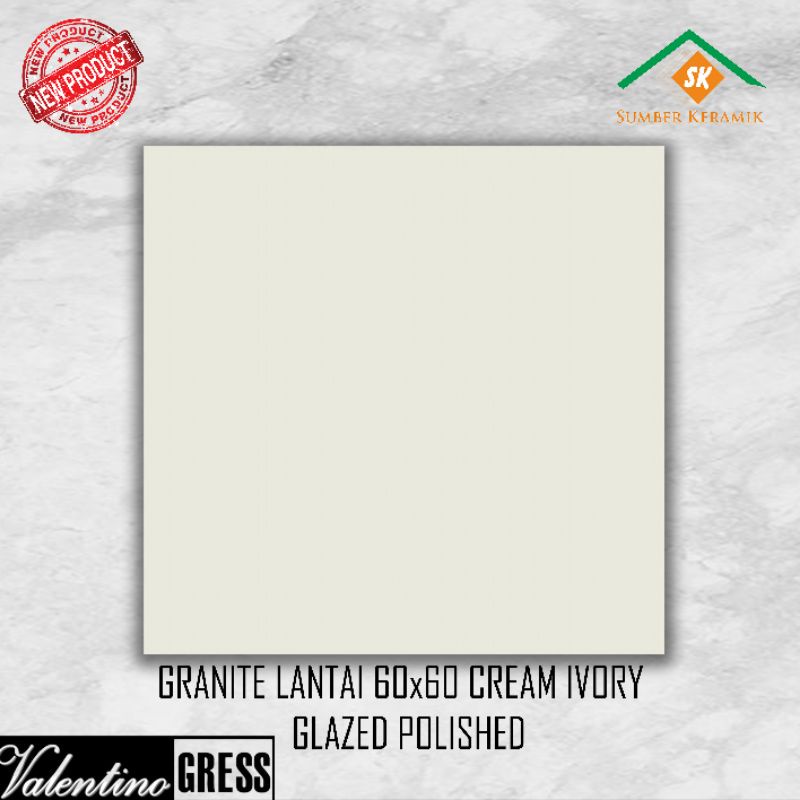 Granite lantai 60x60 Cream ivory / Valentino gress / kw-1 / glossy