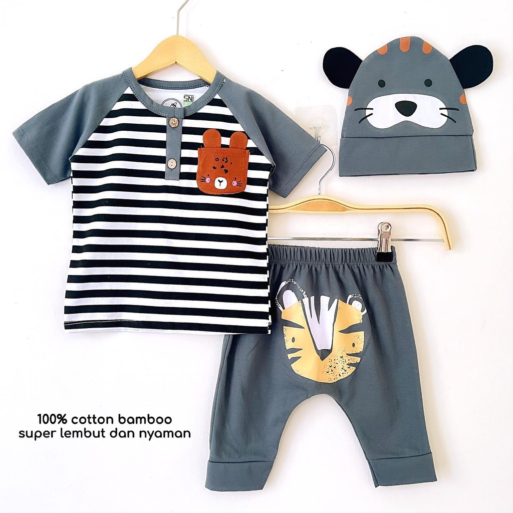 BERSERTIFIKASI SNI BABYBEB Baju Setelan Kaos Celana Topi Pergi Jalan Lucu Fashion Anak Bayi Cowok Laki Terlaris boho procupine CARS timo PEEKABOO