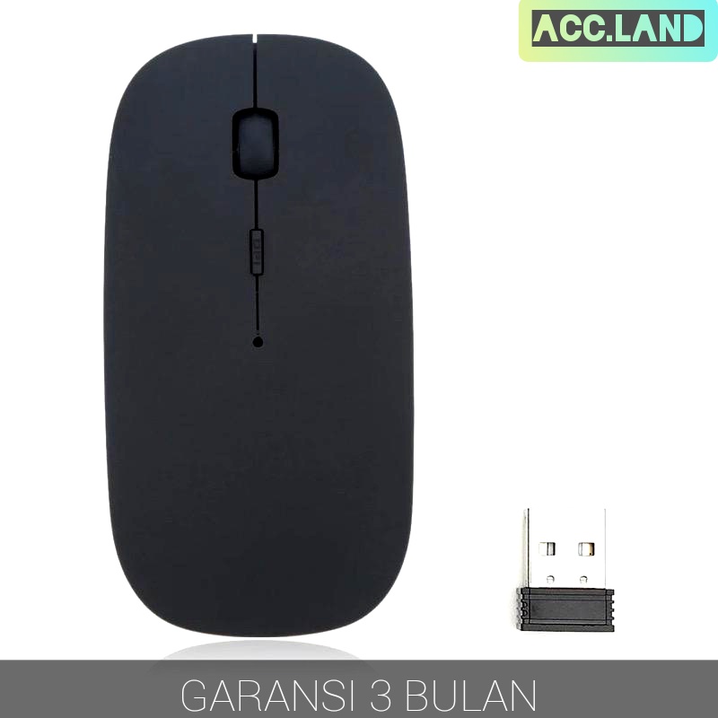 Mouse Wireless Slim untuk PC Laptop Mouse 2.4Ghz Silence Wireless | Garansi 3 Bulan