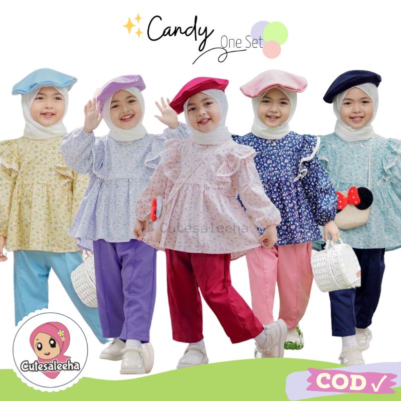 Cutesaleeha | One Set Anak Perempuan Katun Jepang Original Usia 2 - 9 Tahun Setelan Anak Perempuan S