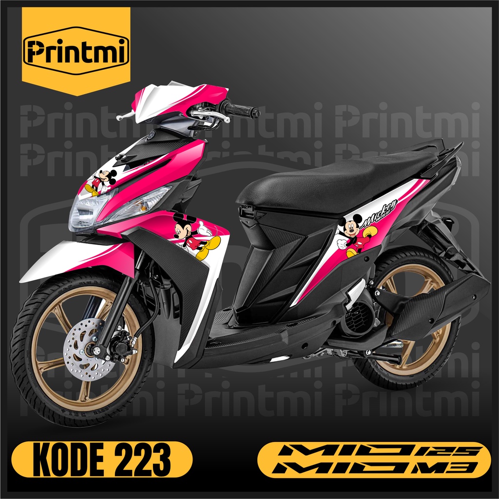 Printmi Decal Mio M3 125 Full Body Stiker Motor Mickey Mouse Yamaha Sticker Z Variasi Racing Modifik