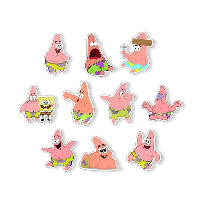 

Stiker Pack Patrick Star Aesthetic mini tahan air bahan vinil waterproof