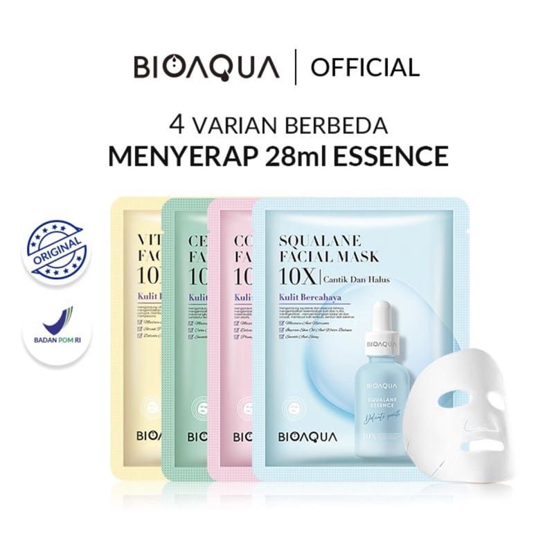 EXP 2025 BIOAQUA 10X SHEET MASK (MASKER WAJAH)& 9 VARIAN SHEET MASK Flower By BIOAQUA