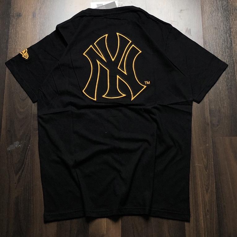 TERMURAH KAOS MLB YANKEES NY - PATBORDIR GOLD HITAM MIRROR 1:1 ORIGINAL TSHIRT BAJU