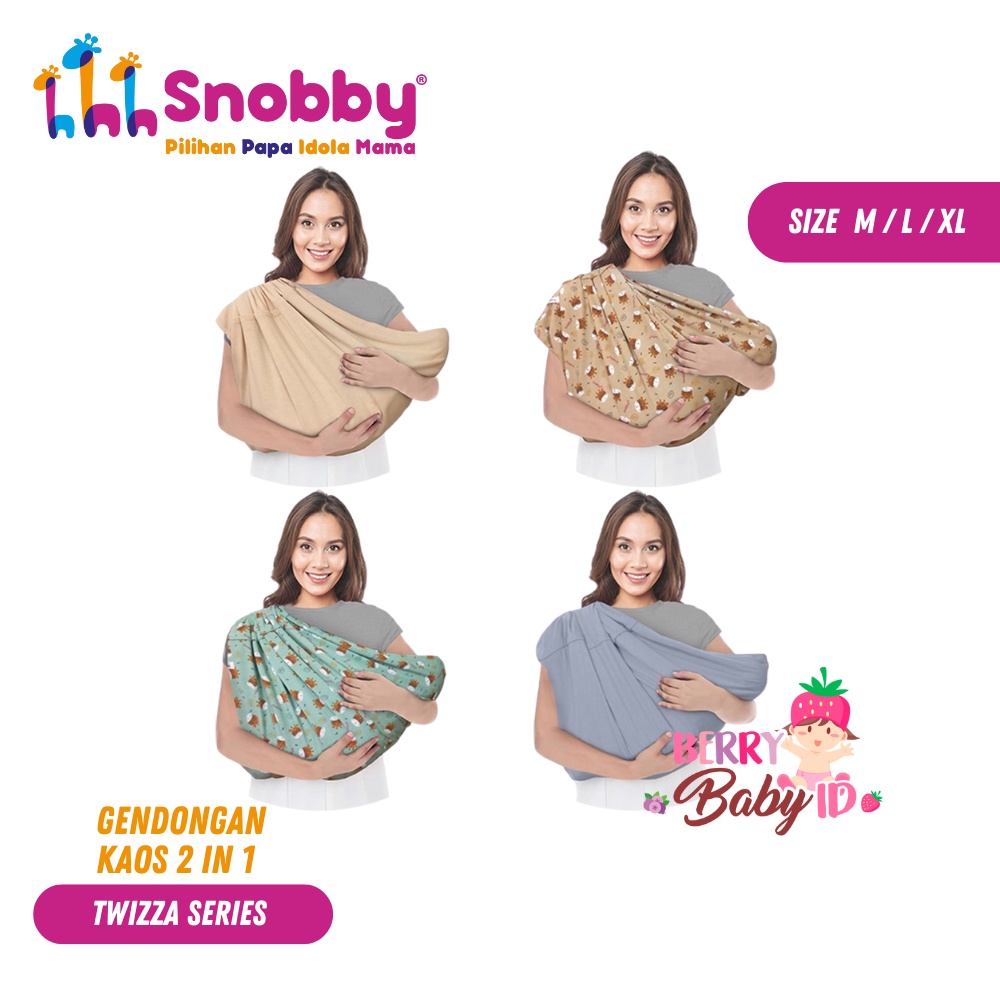 Snobby Gendongan Kaos 2-in-1 Print Baby Sling Gendongan Samping Bayi Berry Mart