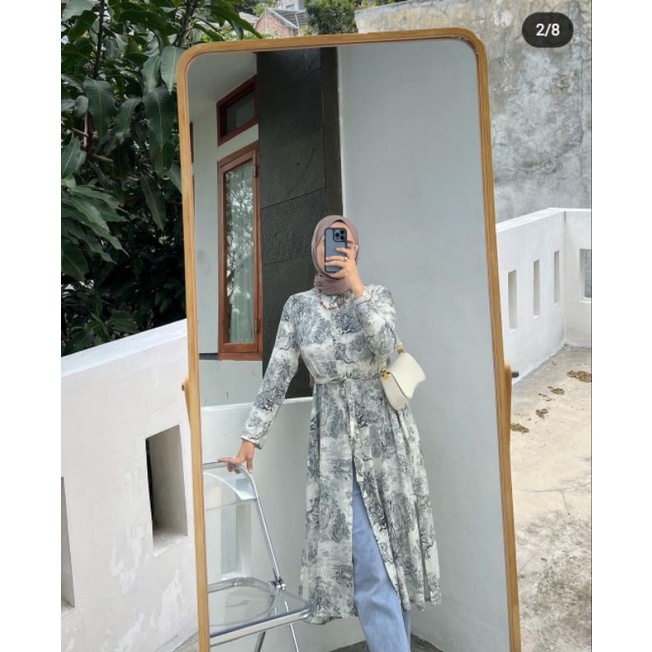 Tropical Slit Dress Outfix