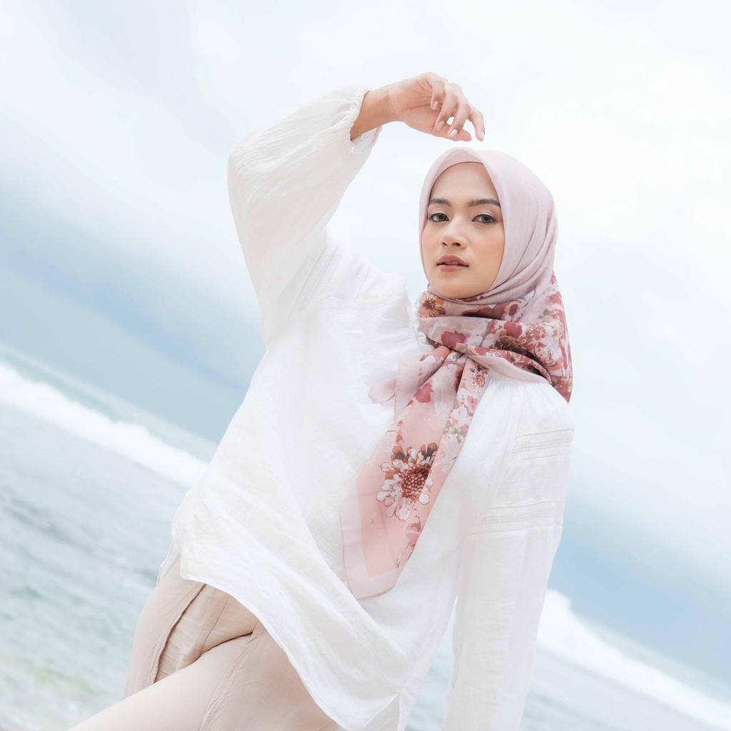 ALIF JILBAB SEGI EMPAT MOTIF PARIS PREMIUM KOREA - VORTE