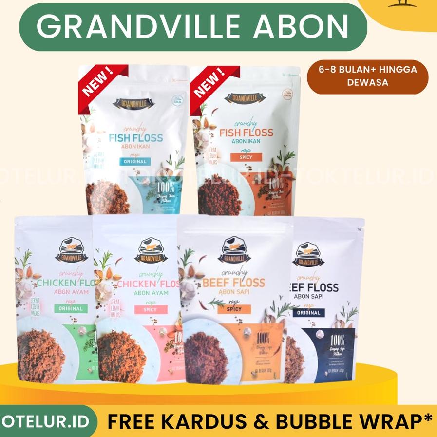 

✿ Grandville - Abon Sapi Ayam dan Ikan ASLI Crunchy | Makanan Instan SNACK untuk Anak Bayi MPASI ۩