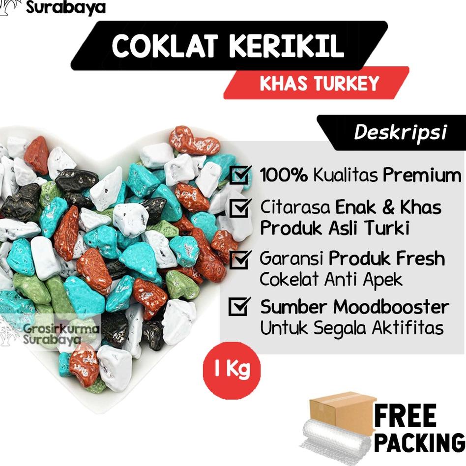 

✭ Cokelat Kerikil Arab Premium 1kg Stone Chocolate Khas Turkey Untuk Moodbooster Lumer Dimulut Dimakan ➻