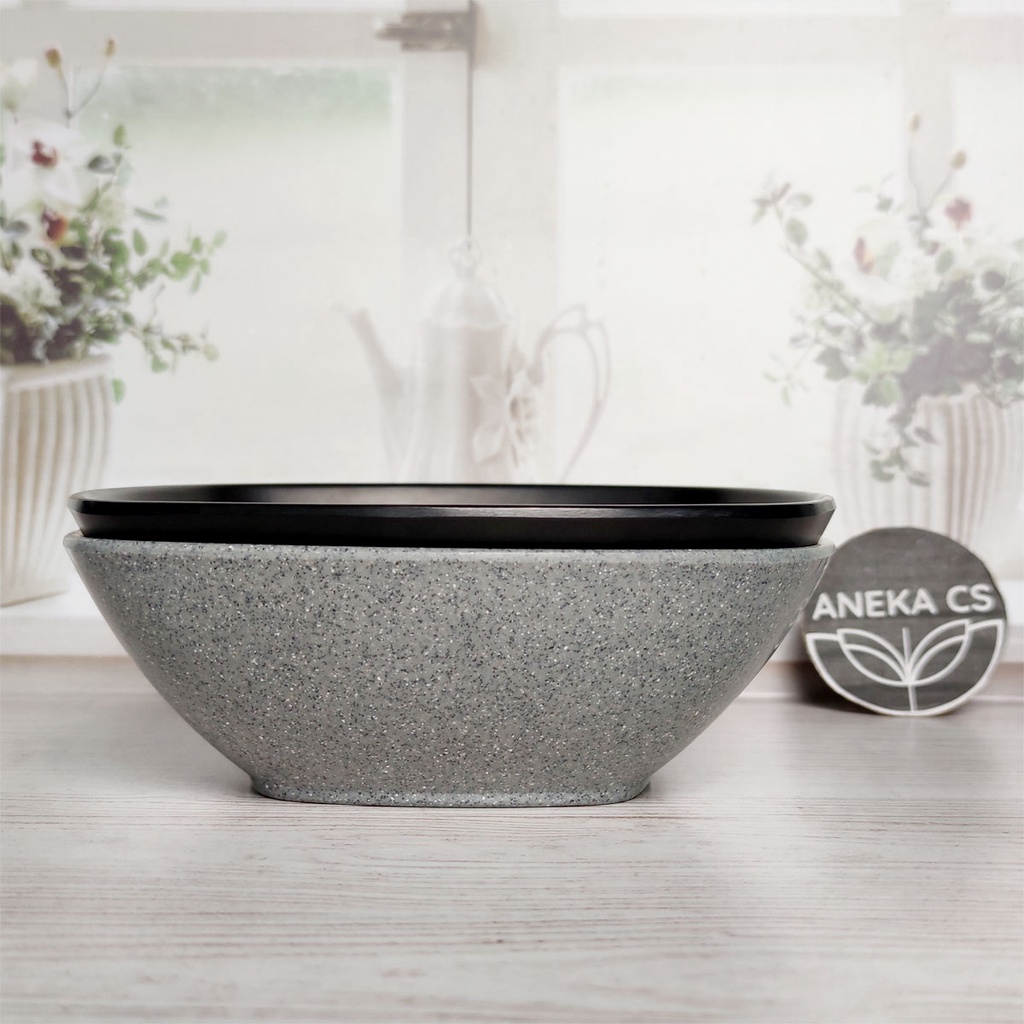 Melamine Stone Mangkok Kotak 8 inch - Mangkok Persegi - Mangkok Besar - Mangkok Segi Empat - Mangkok