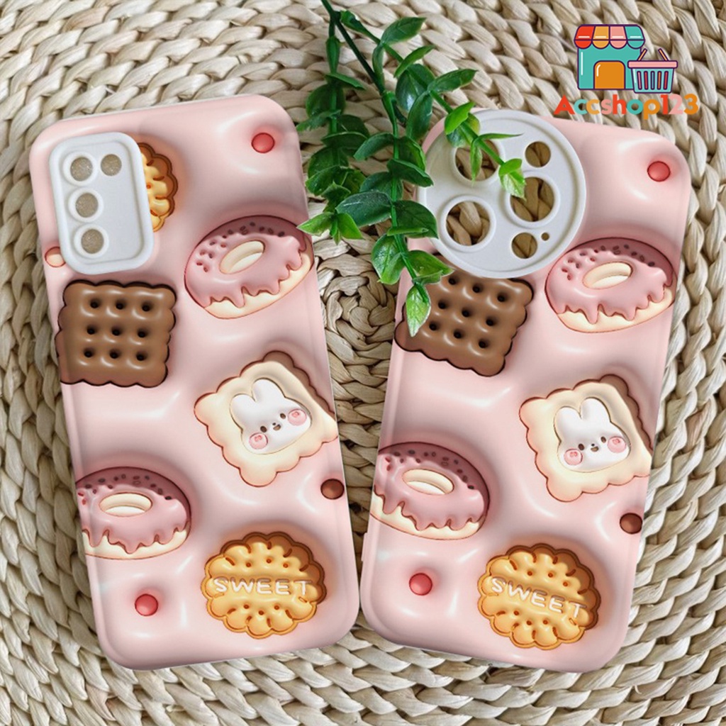 SS146 SOFTCASE SILIKON GAMBAR 3D MOTIF COOKIES UNTUK OPPO A1K A3s A5 A5s A7 A8 A9 A15 A15s A16 A16s 