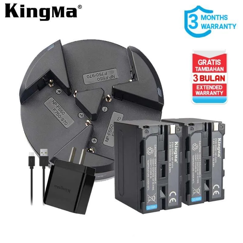 Baterai KINGMA / Charger Kingma SONY NP-F970 2pcs / Sony F970