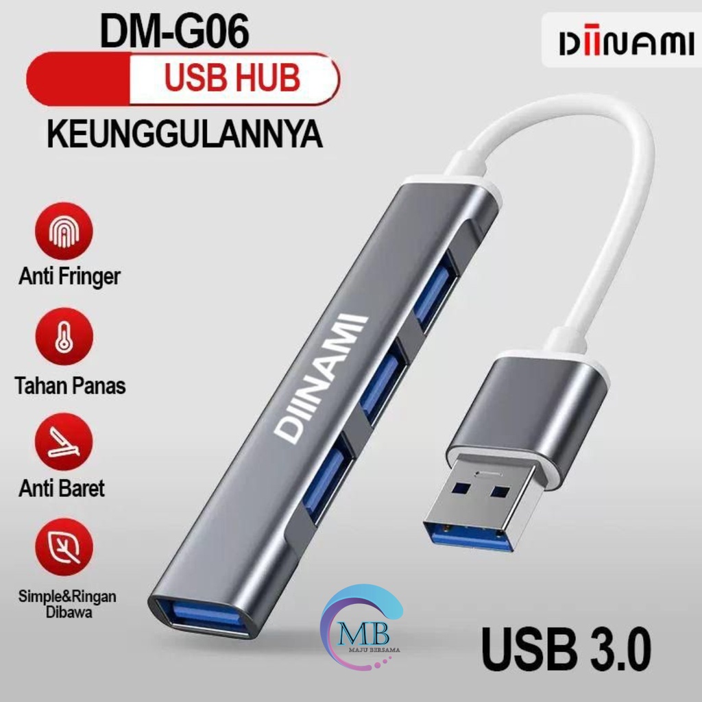 DIINAMI DM- G06 USB Hub 4 Ports USB 3.0 High Speed 5GBPS Original - Garansi Resmi 1 Tahun MB4451