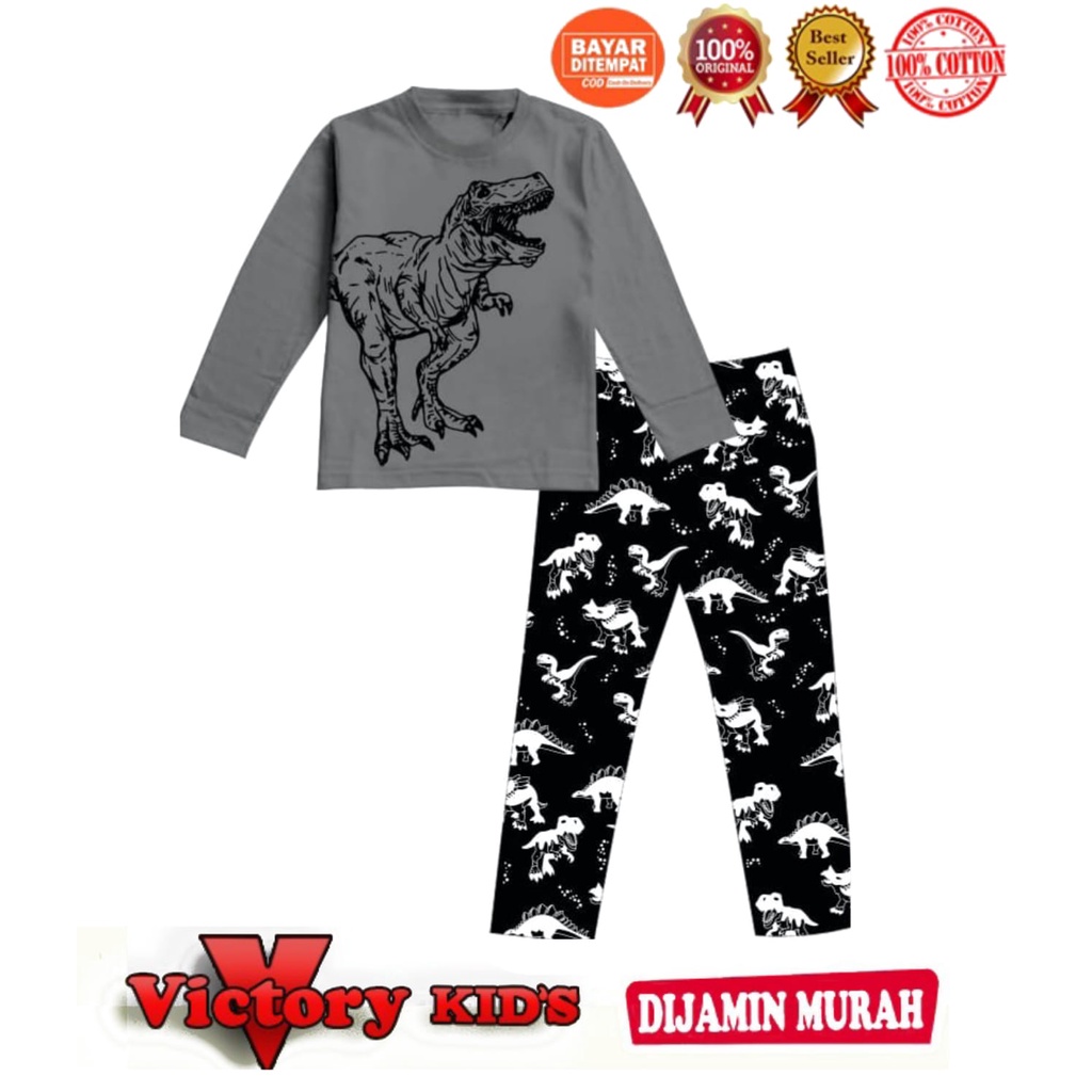 Victory kids setelan/piyama tangan panjang anak laki-laki/perempuan 1-10 thn