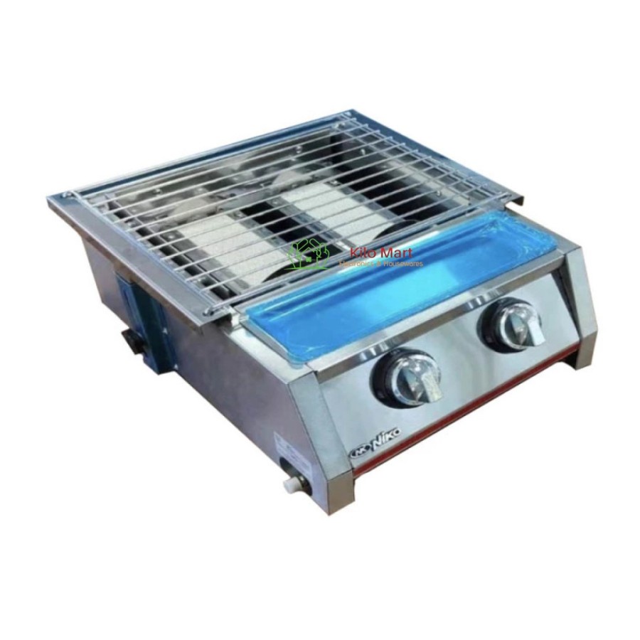 NIKO Kompor Pemanggang Nk Gr2st Bakar Sosis 2 Tungku Stainless Grill