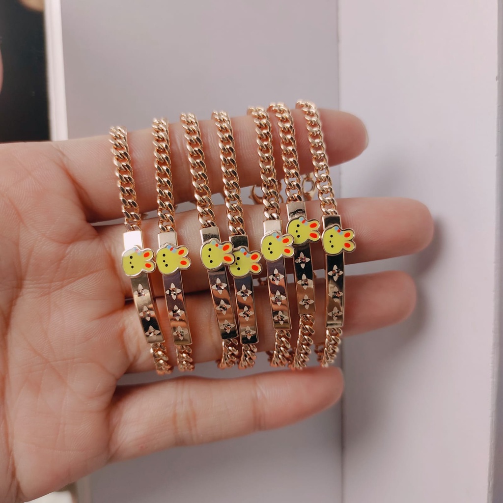 gelang anak kelinci cantik unik emas asli