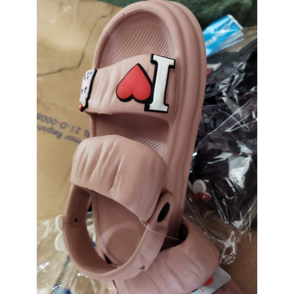 Sandal anak perempuan tali kebelakang ban 2 terbaru 633T ( 30-35 ) Gosome Sandal anak ban 2 karakter trandy