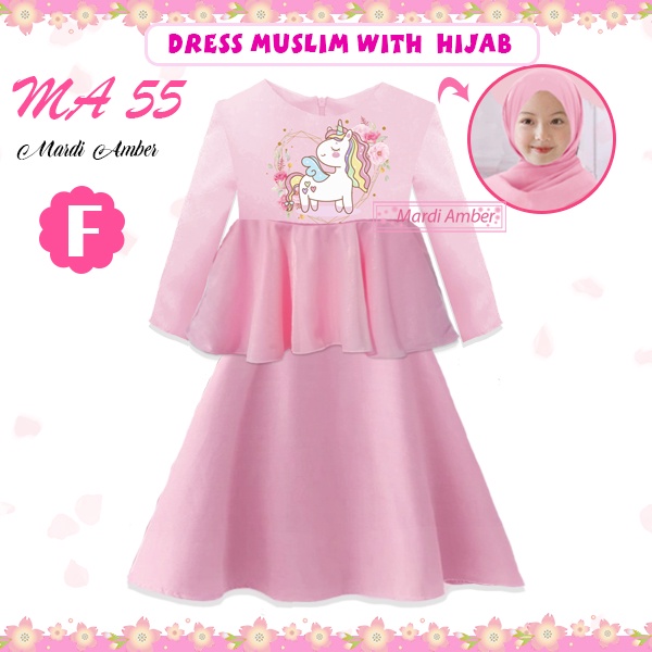 Dress Anak Muslim with Hijab Mardi Amber MA 55 A,B,F