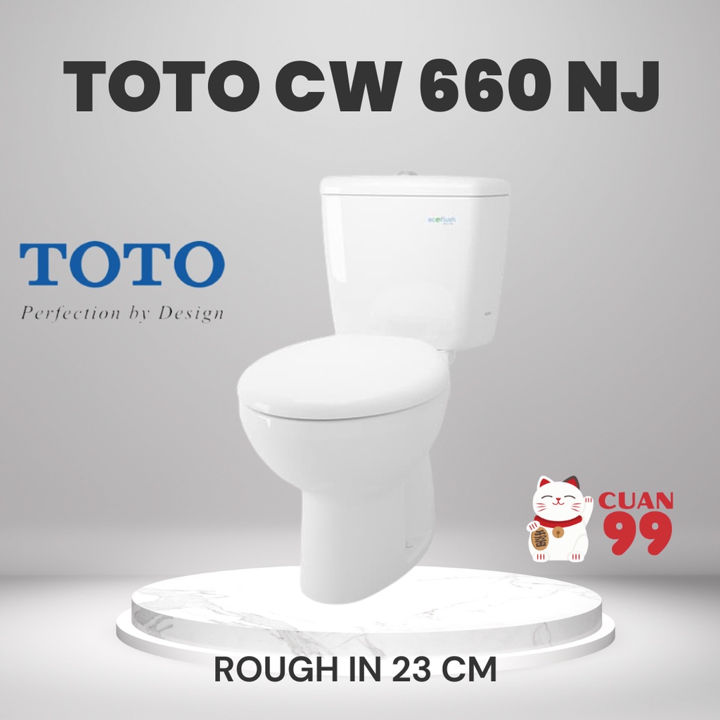 Closet Toto Cw 660 NJ + Tutup closet TCW 07 SW ECOWASER ORIGINAL