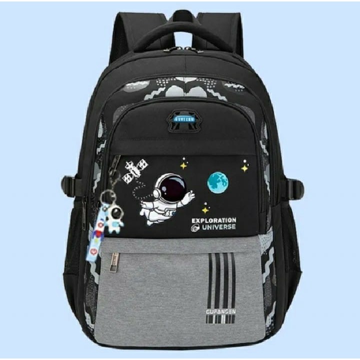 Rayhana - Tas Ransel Sekolah Anak SD SMP Motif Karakter Kartun Astronot Luar Angkasa