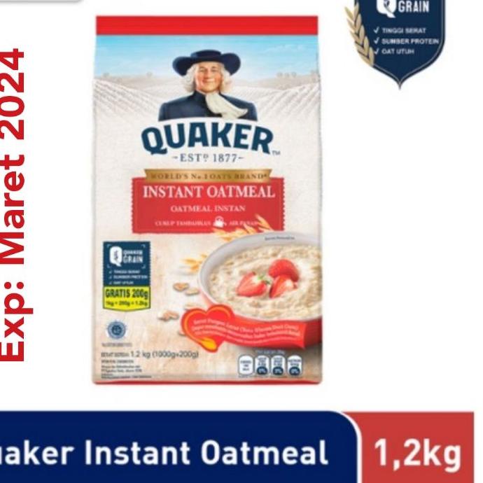 

☋ Quaker Instant Oatmeal 1200gram EXP MARET 2024 ✽