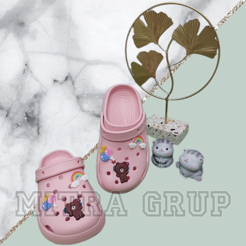 C-230B Sandal Jelly Baim Anak Perempuan Uk 24-35 / Sandal Anak Kekinian Model Baim / Sandal Crocs Anak / Sandal Anak Tali BY SMOLL