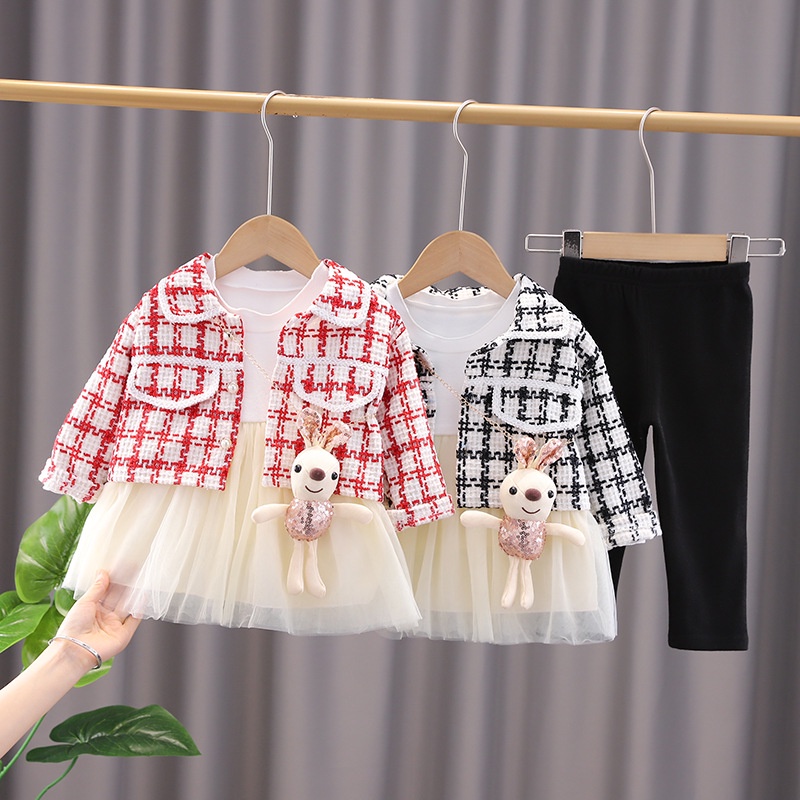 LittleAaron DRESS CESY BUNNY VEST EBV Free Dolls Baju Blouse Dress Anak Perempuan Import Dress anak/Bayi Perempuan Gaun bayi Rok Anak Pakaian anak