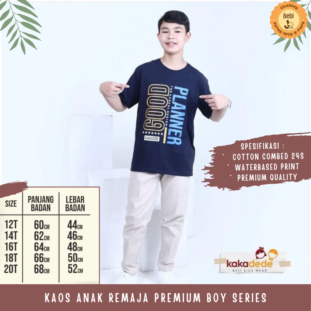 KAOS REMAJA ANAK LAKI LAKI PREMIUM BOY SERIES 12-20TH