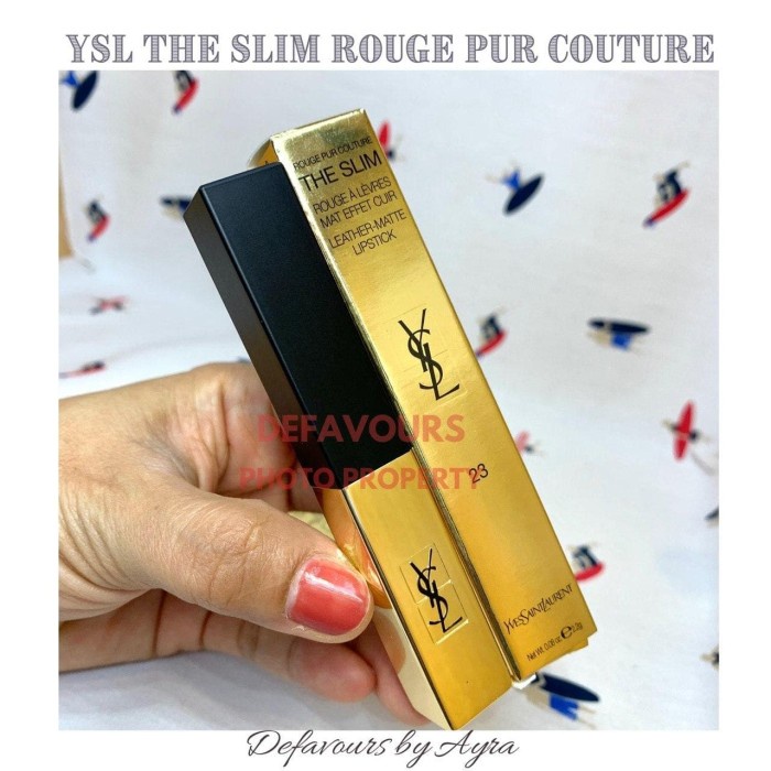✿ BISA COD✿ YSL The Slim Rouge Pur Couture Leather-Matte Lipstick - 1 (Tester)
