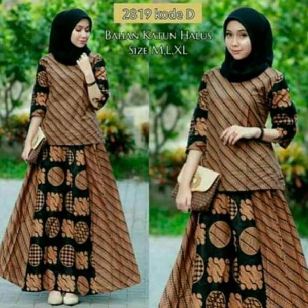 TERBARU SETELAN ROK DAN BLUS | BLUS LAWASAN COKLAT TERMURAH ATASAN BATIK WANITA BAJU KERJA KANTOR SO