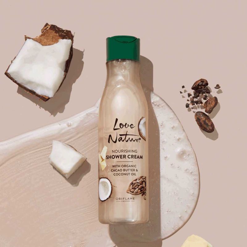 Love Nature Nourishing Body Cream/Shower Cream/Liquid Hand Soap With Organic Cacao Butter &amp;Coconut Oil