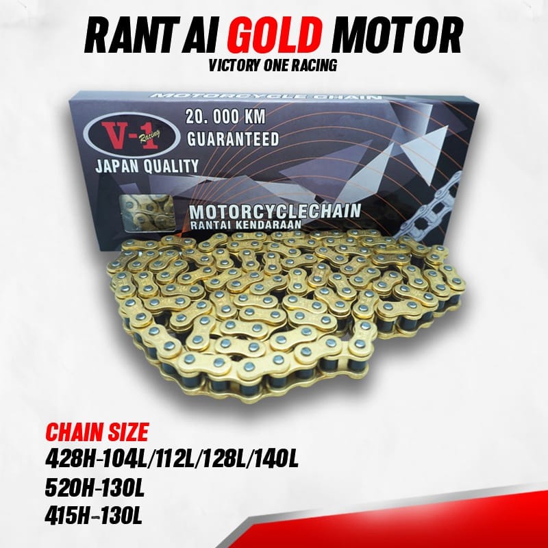 RANTAI RANTE GOLD EMAS 428H-112L MERK V-1 RACING