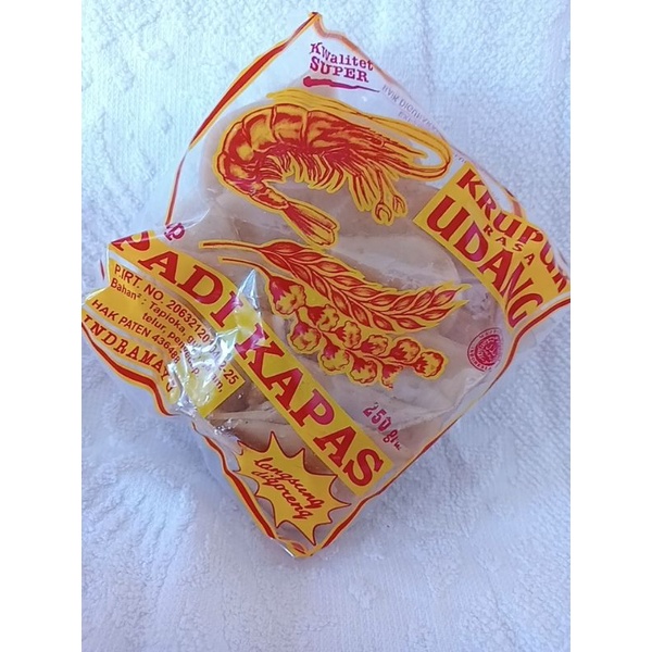 

Padi Kapas Krupuk Udang Khas Indramayu Cirebon Kemasan 250gr Kuwalitas Premium