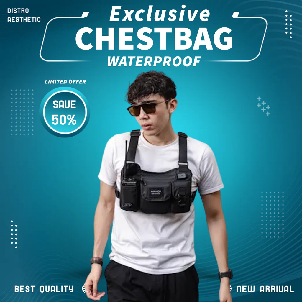 Tas Dada Tactical original distro Waterproof Cest bag Pria multifungsi Tas Hp Hape Handphone vapee b