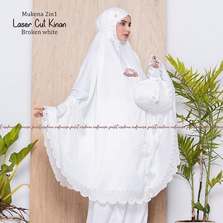 [ART. 955030] Mukena Satin Premium 2in1 Laser Cut Dewasa Polos Mukena Travel Traveling dengan Tas Po