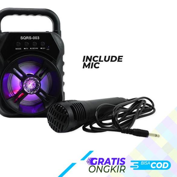 ✪ SPEAKER BLUETOOTH SUPER BASS 3 INCH FREE MIC KARAOKE FM SQRS 003 ☟