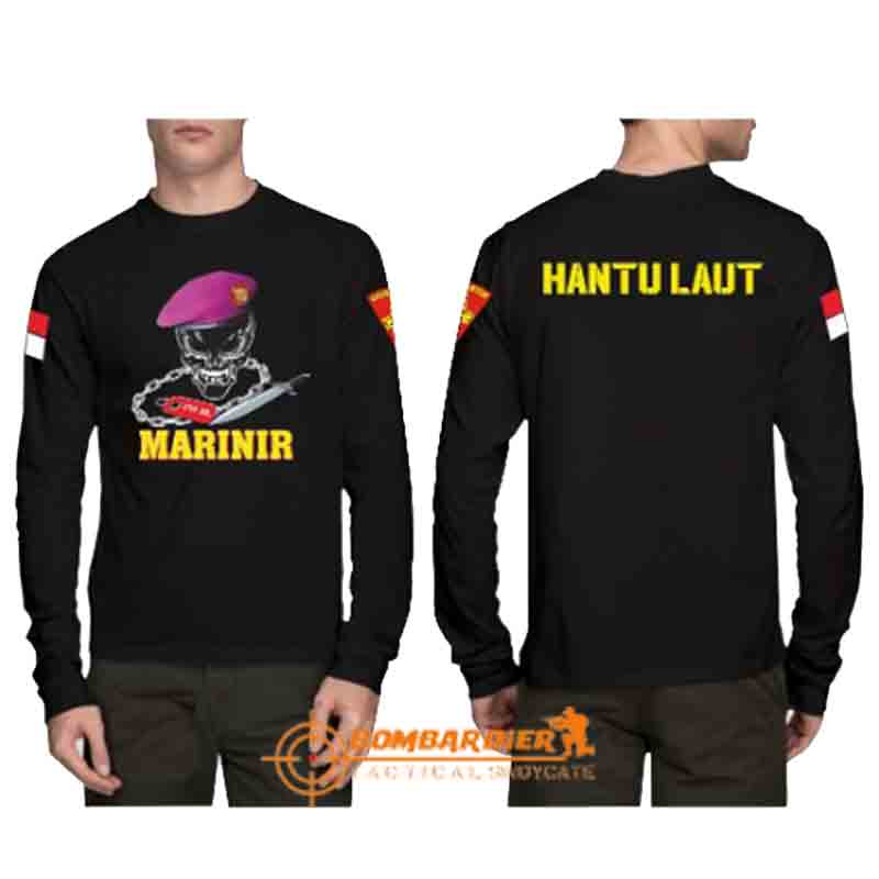 TERMURAH Kaos Semi Formal Dinas Motif Sablon Hantu Laut Marinir TNI AL