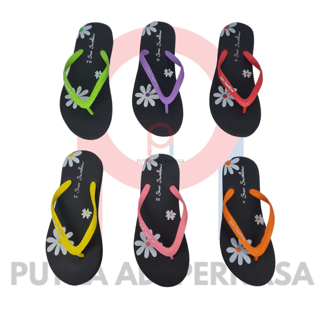 Sandal Jepit Sun Swallow Aster Model Floral Tali Warna