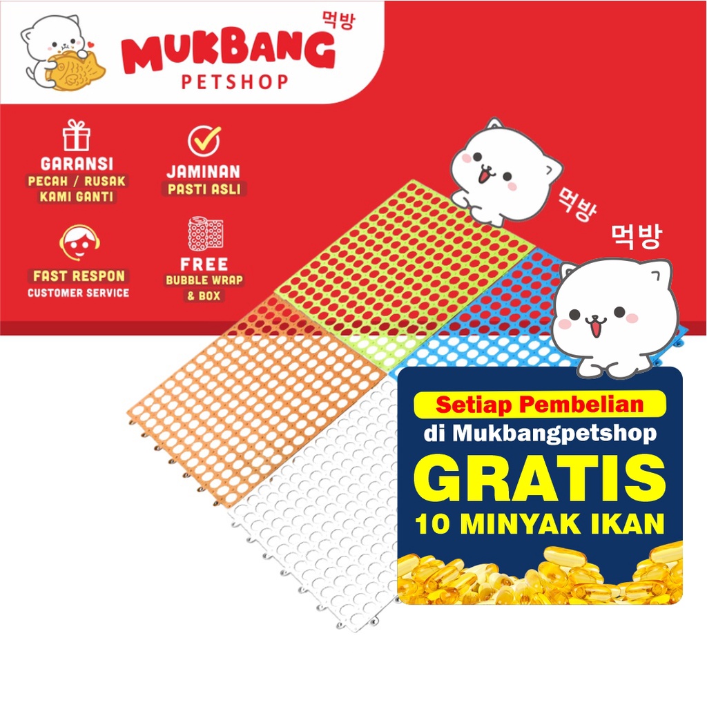 ALAS KANDANG KELINCI KUCING ANJING ALAS 30x30 POLKADOT TATAKAN KANDANG KELINCI FOOTREST KELINCI