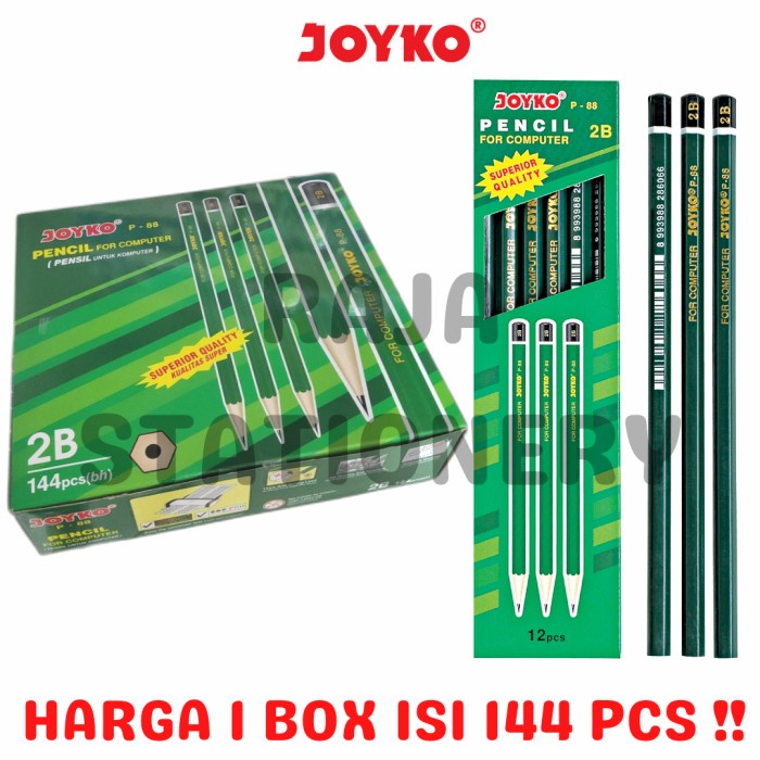 

Terlaris Pensil Kayu Joyko P88 Pencil 2B Komputer Ujian Grosir P-88 [144Pcs]