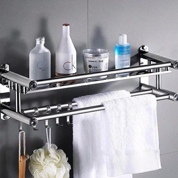 Rak Handuk - Rak gantungan handuk kamar mandi Stainless steel dinding