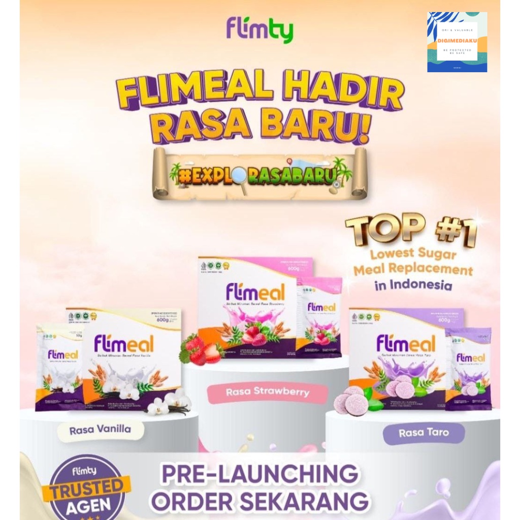 Flimeal Cokelat Susu Sachet Flimeal Coklat Susu Sachet Diet Rendah Kalori Meal Replacement Flimty