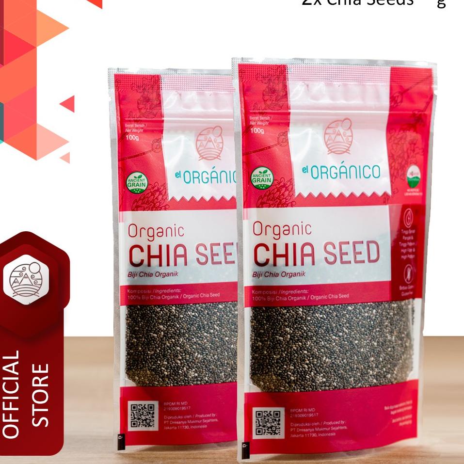 

Terkini Chia Seed Organic El Organico 100gr (Double Pack)