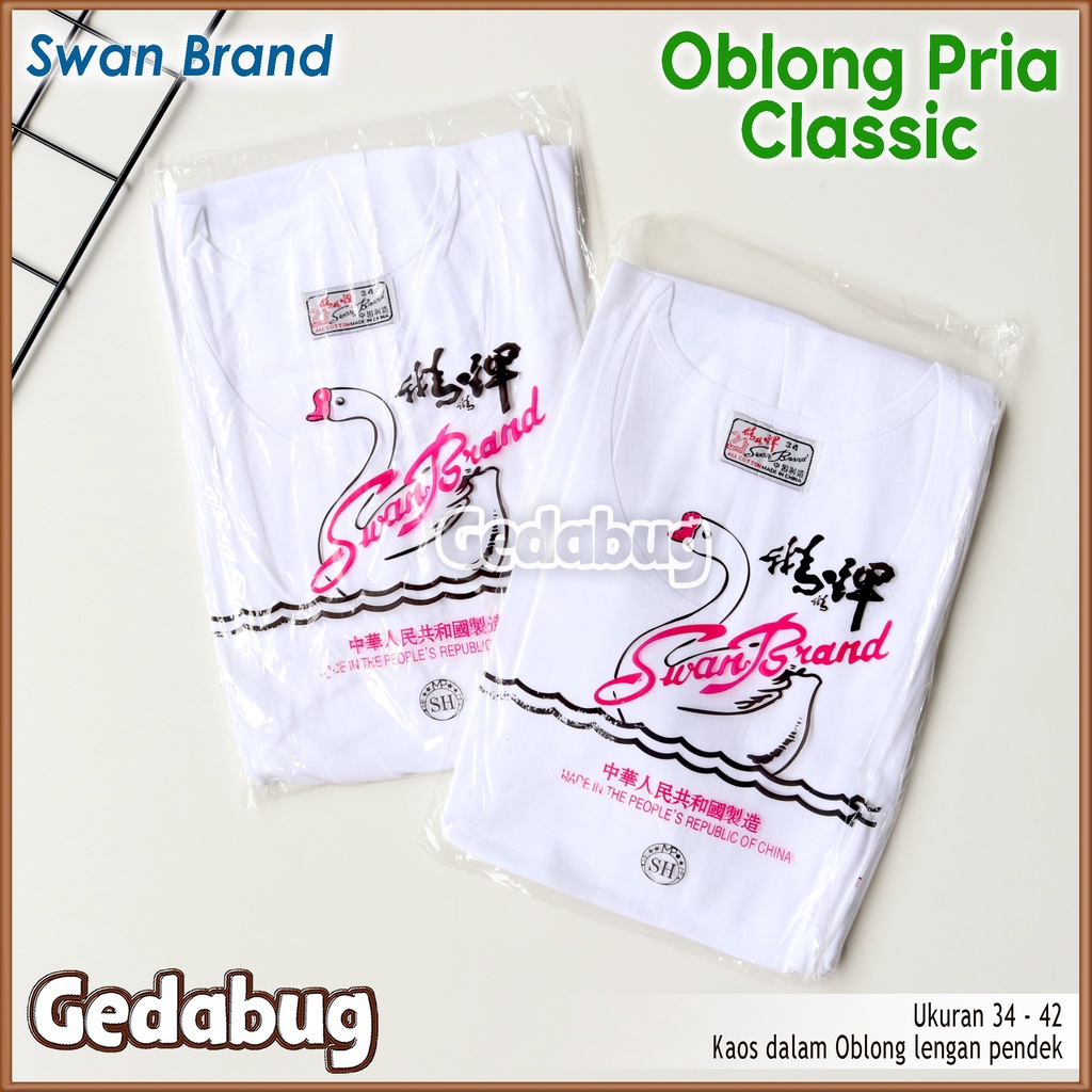 Oblong pria Swan Band | Kaos daleman pria dewasa Polos | Gedabug