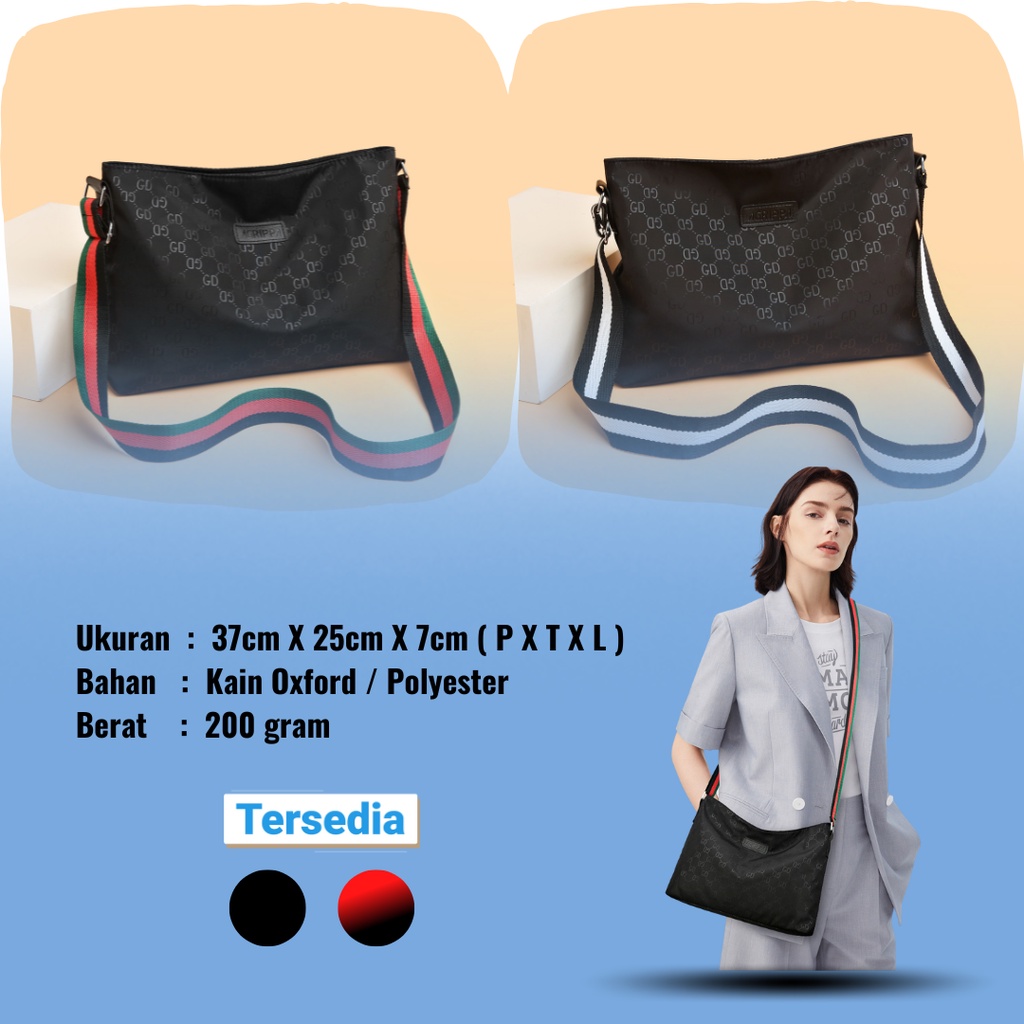 Tas Selempang Wanita Shoulder Bag Korea Fashion Style Tas Bahu Kasual Sling Bag Kain Oxford Polyester Satu7an T287