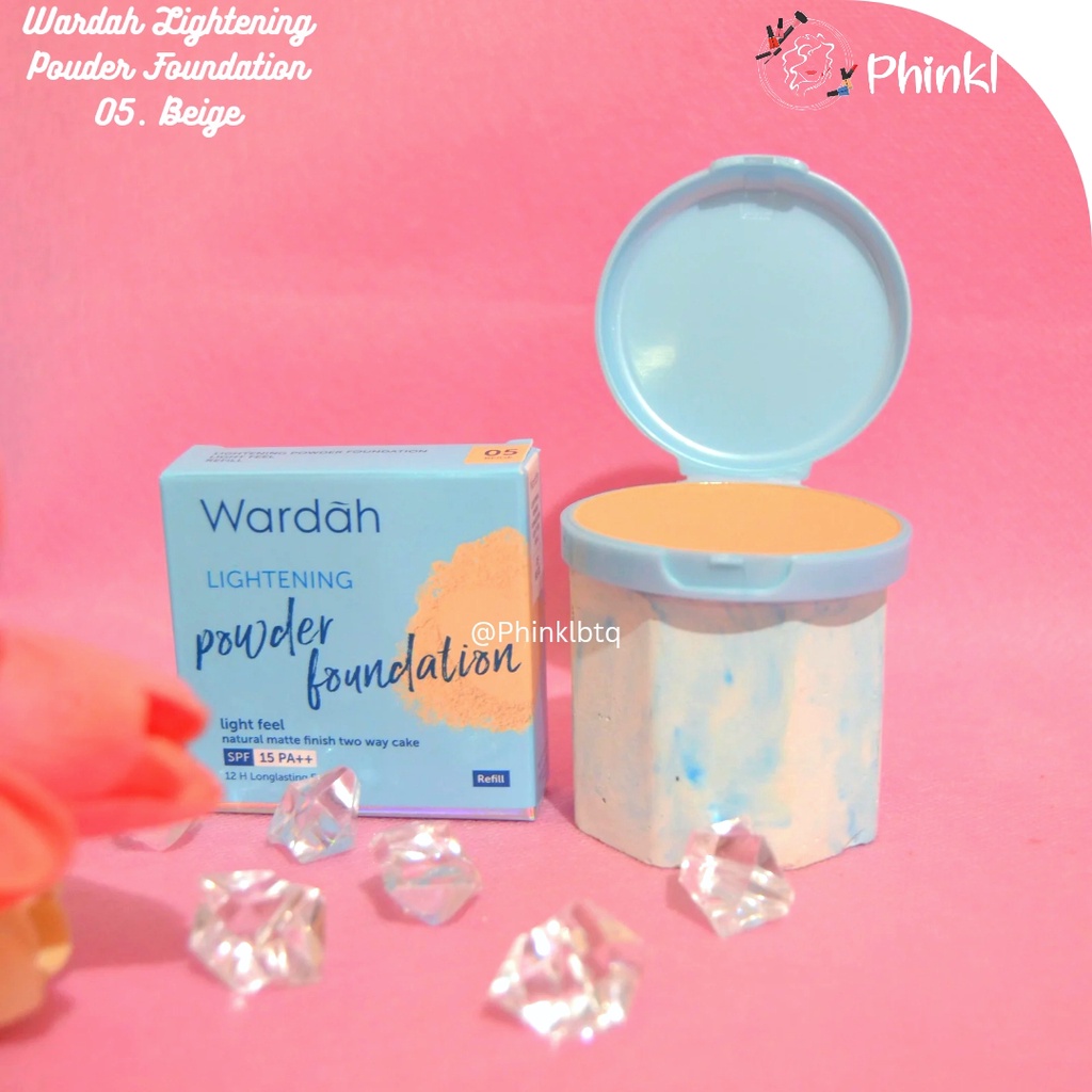 `ღ´ PHINKL `ღ´ ᘺᗩᖇᕲᗩᕼ Wardah Lightening Two Way Cake bedak padat biru twc untuk mencerahkan ada kandungan skincare halal