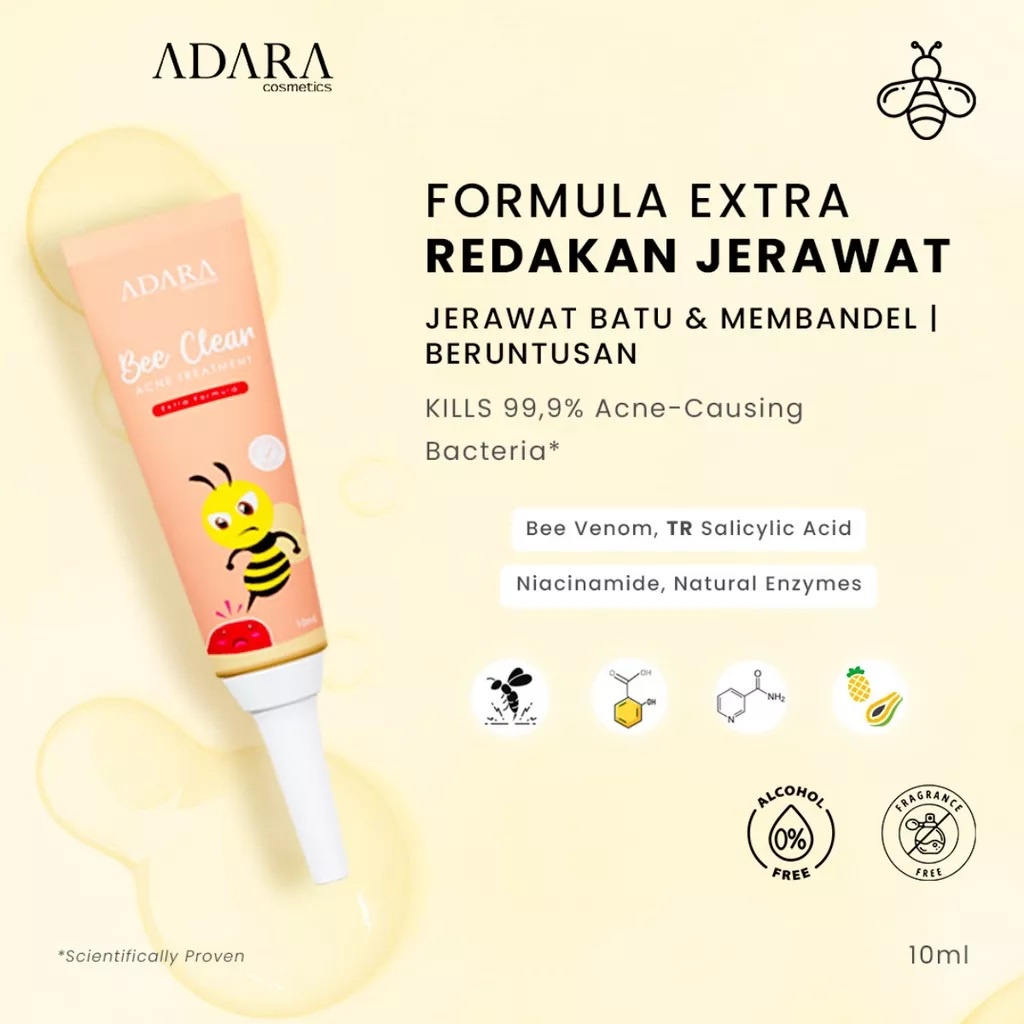 Adara Bee Clear Acne Gel I Extra Formula Penghilang Jerawat