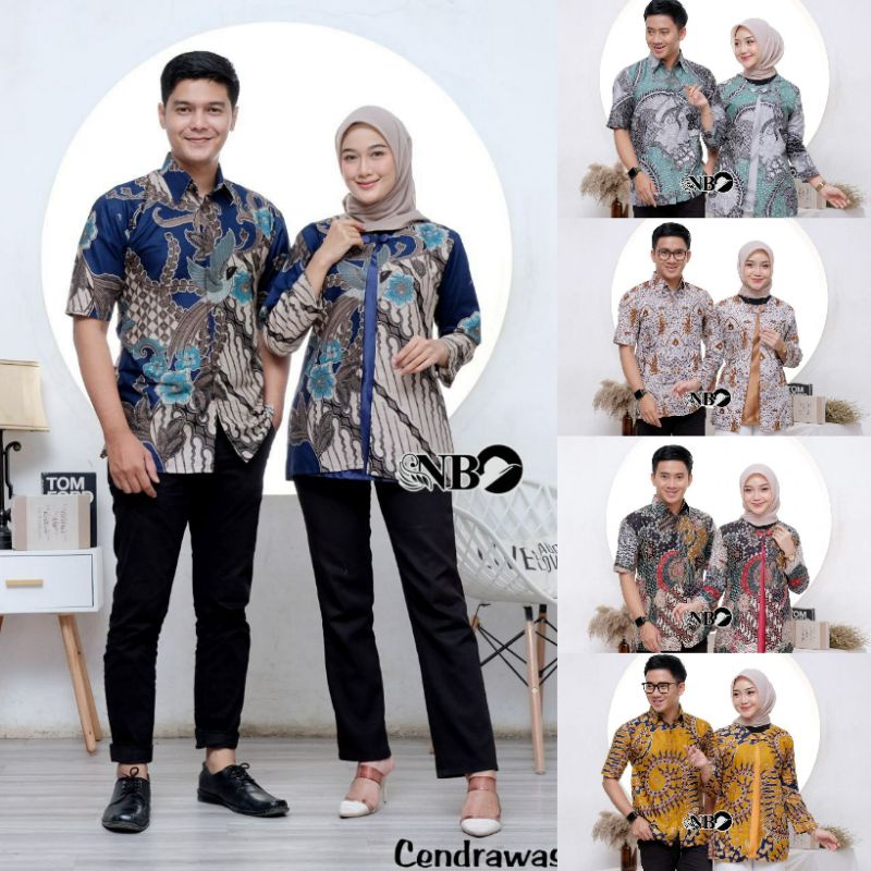 BATIK COUPLE ATASAN PRIA WANITA BLOUSE KEMEJA SERAGAM KANTOR