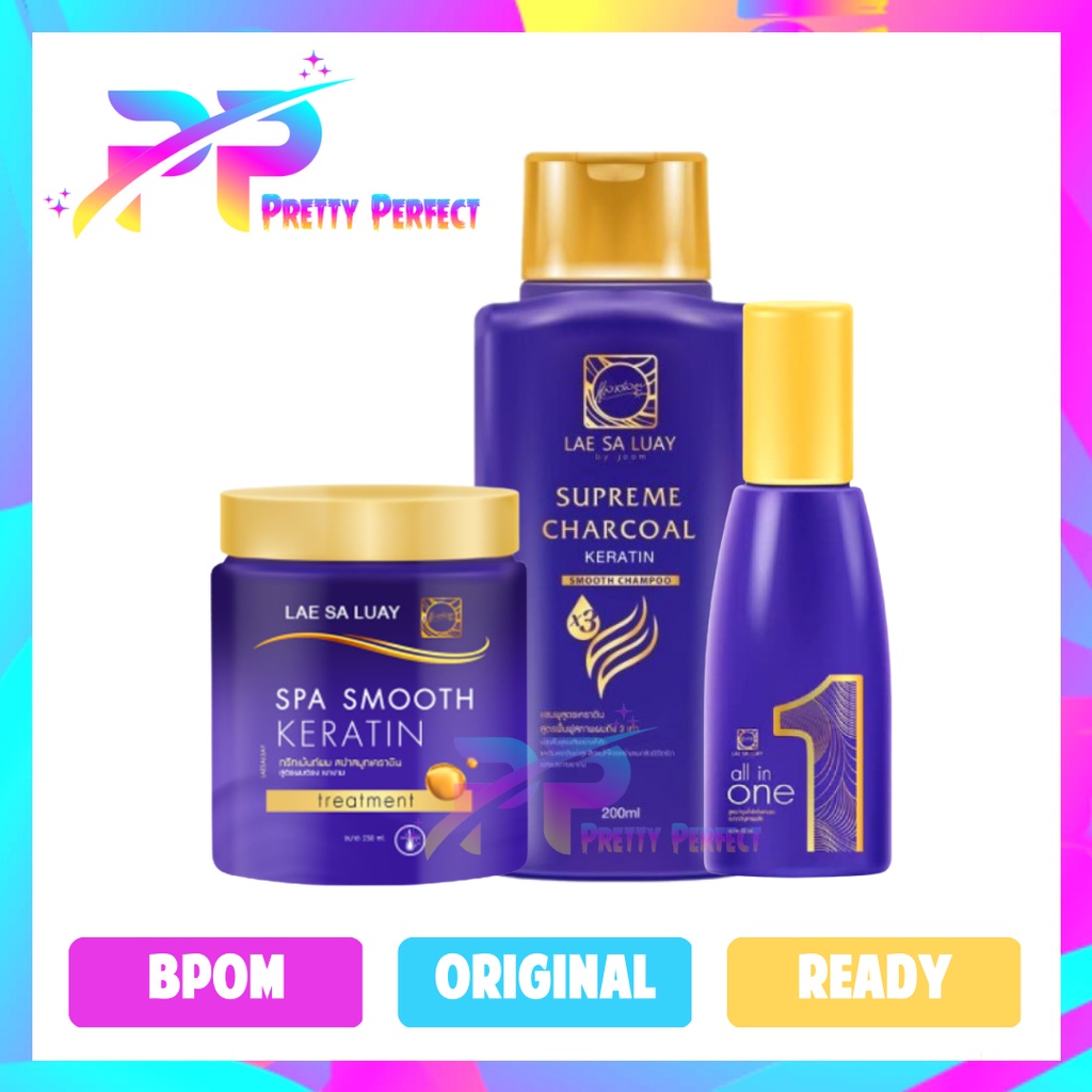 Lae Sa Luay Paket 3 in 1 Masker Rambut + Shampoo + Serum Keratin